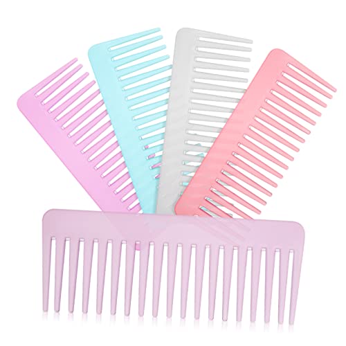 Didiseaon 5 Stück Breiter Zahnkamm Breitzahnkamm Für Nasses Haar Entspannungshaarpinsel Bürste Entwirren Haar Styling Groß Haarkämme Für Frauen Lockig Entwirren Kamm Entwirrkamm Plastik von Didiseaon