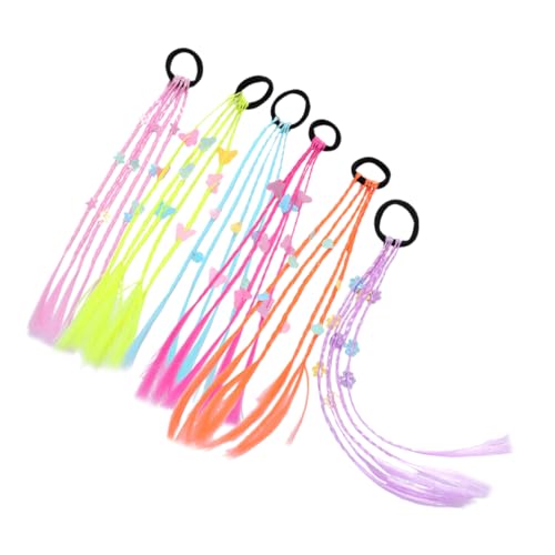 Didiseaon 6 Stück Teiliges Geflochtenes Ponytail Haarteil für Elastische Haarbänder Verstellbar Leichtes Haar Accessoire für Bunte Zöpfe und Frisuren Geeignet für Mädchen Haarschmuck von Didiseaon