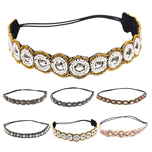 Didiseaon 6 Stück Teiliges Perlen Haarband für Damen Stirnbänder mit Funkelnden Strasssteinen in Pastellfarben für Hochzeiten und Festliche Anlässe Haarschmuck und Accessoire von Didiseaon