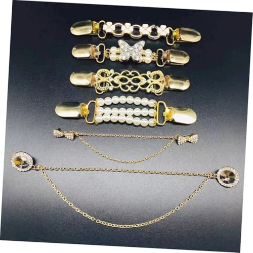 Didiseaon 6 Stück Teiliges Vintage Strickjacken Clips aus Robustem Material Elegante Broschen für Damenpullover Vielseitige Kragen Schalhalter Einfach zu Befestigen Modische Accessoires für von Didiseaon