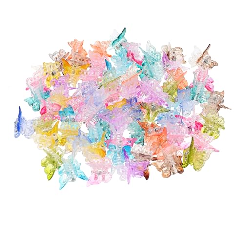 Didiseaon 80 Stück Mini Haarklammern Schmetterlings Haarclips für Damen und Rutschfeste Haarschmuck Accessoires in Bunten Farben zum Frisieren Make Up für Täglichen Gebrauch von Didiseaon