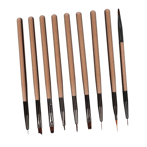 Didiseaon 9 Stück Nailart-pinsel-set Metallisch Nagelkorrekturstift Nail-art-pinsel Werkzeug Zum Punktieren Von Nägeln Nagelmarker Polieren Papier Stand Gradient Light Brown Pc-stifthalter von Didiseaon