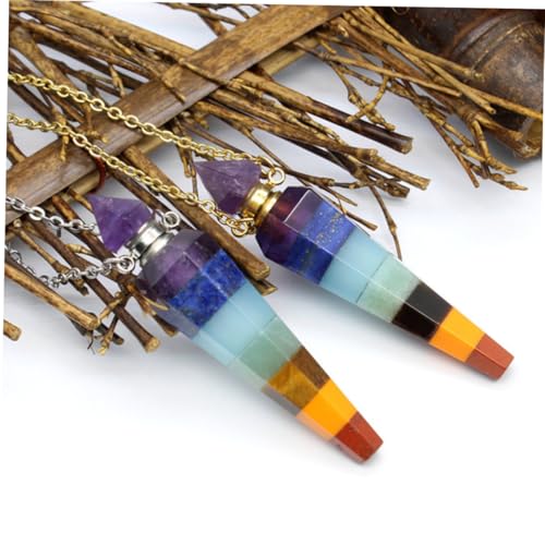 Didiseaon Aromatherapie Halskette mit Duftanhänger Parfümfläschchen für Ätherische Öle Goldfarbene Duftkette Farben Chakra Design Langlebig und Elegant für Damen und Besondere Anlässe von Didiseaon