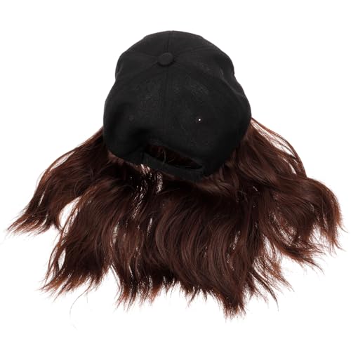 Didiseaon Baseball Cap Wig Damen Synthetische Wellenperücke mit Locken Leichtes Design Schnelles Aufsetzen Vielseitig für Cosplay Bühne Alltag Verstellbare Mütze mit Haarverlängerung von Didiseaon