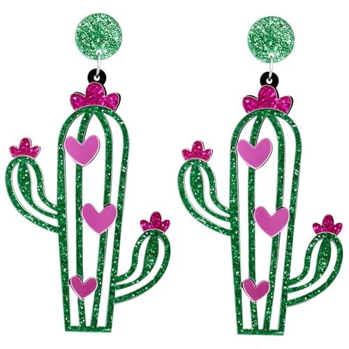 Didiseaon Boho Blumenkaktus Ohrringe Damen Leicht Tropfen Schmuck Modisch Für Alltag Party Ethno Stil von Didiseaon