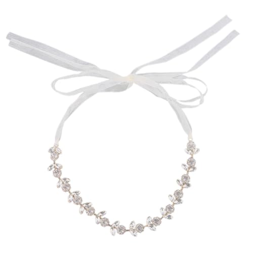 Didiseaon Braut Haarschmuck Wasserfall Strass Stirnband Filigraner Alloy Haarreif für Hochzeit Party und Kostüm Zarte Blumen Kopfbedeckung für Damen Goldfarbenes Bridal Headpiece von Didiseaon