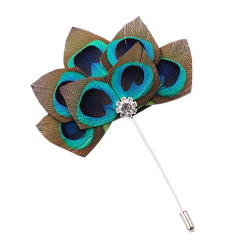 Didiseaon Bunte Handbemalte Pfauenfeder brosche Nation style Anstecknadel Kleidung Schmuck Vielseitig für Damen Festliche Party Fotos Zubehör von Didiseaon