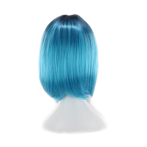 Didiseaon Damen Bob Perücke aus Kunsthaar Hohe Temperatur Kurze Gerade Perücke Cosplay für Partys und Blau Gradient Design Atmungsaktiv und Bequem Didiseaon Damen Bob Perücke aus Kunsthaar Hohe Temperatur Kurze Gerade Perücke Cosplay für Partys und Blau Gradient Design Atmungsaktiv und Bequem von Didiseaon