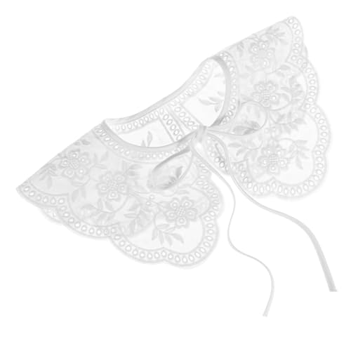 Didiseaon Abnehmbarer Falscher Kragen Damen Baumwolle Bestickter Krageneinsatz für Blusen und Hemden Kostüm Zubehör für Frauen Eleganter Fake Collar für Verschiedene Outfits von Didiseaon