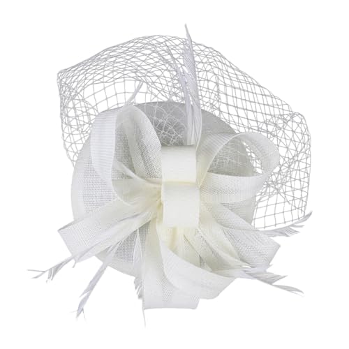 Didiseaon Damen Fascinator Haarreif Mit Federn Und Netz Elegante Kopfbedeckung Für Teepartys Hochzeiten Und Festliche Anlässe Bequem Und Stilvoll Cremefarben von Didiseaon