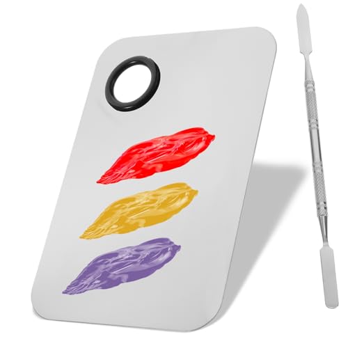 Didiseaon Edelstahl Make-up Mischpalette mit Spatel Professionelles Kosmetisches Mischwerkzeug für Foundation Lidschatten Lippenstift Langlebig und Leicht zu Reinigen von Didiseaon