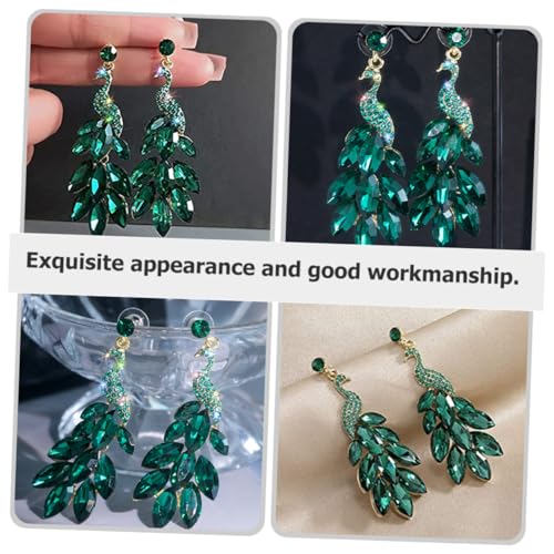 Didiseaon Elegante Pfau ohrringe für Damen Modische funkelnde Dangle Ohrringe mit Strasssteinen Leichte Ohrhänger für Alltag und Party Stilvoller Schmuck für Frauen von Didiseaon