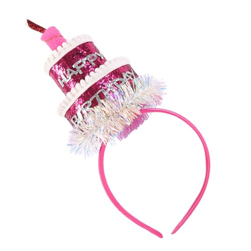 Didiseaon Geburtstagstorte Hut Glänzendes Geburtstagsstirnband Geburtstagsparty Stirnband Glitzer Stirnband Geburtstag Haarschmuck Mädchen Geburtstagsstirnband Geburtstagshut Rosa von Didiseaon