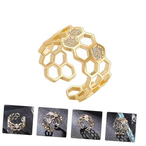 Didiseaon Gold Ring Damen Offen Verstellbar Party Schmuck Eleganter Fingerring Geometrisch Mode Geschenk von Didiseaon
