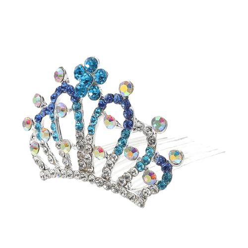 Didiseaon Gradientfarbene Strasskrone Haarkamm Damen Braut Tiara Kopfstück für Hochzeit Geburtstag Party Robuster Legierungsrahmen Multifunktional als Kamm oder Haarnadel Leicht und von Didiseaon