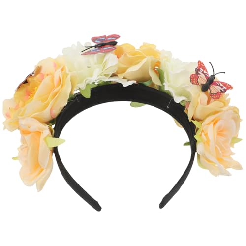 Didiseaon Halloween Stirnband: Tag Toten Schmetterling Stirnband - Mexikanische Blumenkrone Kopfschmuck - Halloween Cosplay Party Kopfschmuck von Didiseaon