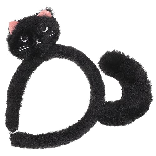 Didiseaon Halloween-kostüm-stirnband Schwarze Katzenkopfbedeckung Haarbänder Zum Waschen Des Halloween-katzen-stirnband Katzen-coaplay-requisiten Katzenkostüm Damen Cosplay Haarschmuck Stoff von Didiseaon