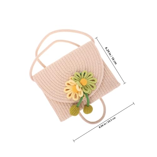 Didiseaon Handgewebte Handytasche Damen mit Blumenmuster Leichte Crossbody Umhängetasche für Sommer Modische Strandtasche für Junge Mädchen Beige Klein und Praktisch Stylisches Boho design von Didiseaon
