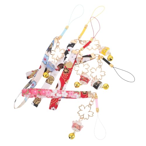 Didiseaon Glückskatze Schlüsselanhänger Mit Glocke Japanisches Maneki Katzen Handyanhänger Kette Feng Shui Ornament Kawaii Anhänger Für Handy Und Schlüssel von Didiseaon