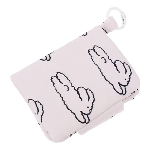 Didiseaon Kleine Damen Geldtasche mit Schlüsselanhänger Mehrfach Fächer Münzfach Kartenhalter Minimalistische Hängende Geldbörse für Ohrhörer und Kabel Aufbewahrung Beige von Didiseaon