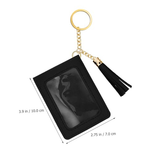 Didiseaon Kleiner PU Kartenhalter mit Münzfach und Quaste Schlüsselanhänger Karte Portemonnaie für Kredit Ausweiskarten Eleganter Schlüsselring Kartenetui für Handtaschen und Rucksäcke von Didiseaon