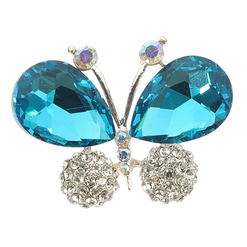 Didiseaon Kristallglas Schmetterling Brosche Wassermelone Blau Glänzender Schmuck Applikation Nähen Patch für Kleidung Schuhe Taschen Accessoire von Didiseaon