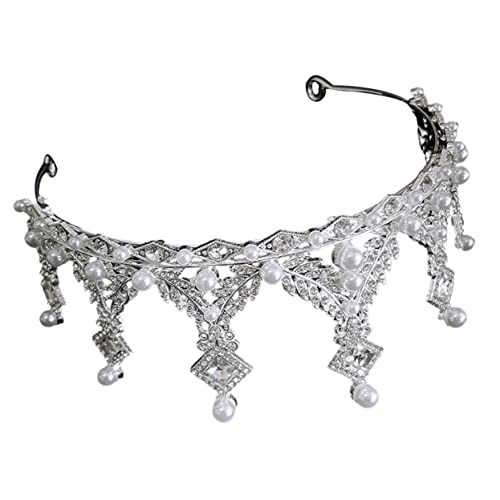 Didiseaon Krone Haarschmuck Braut- Prinzessin weiblich Hochzeit Junggesellin Tiara für Frauen Diademe für Mädchen Elegante Strasskrone Tiaras für Frauen Kronen für Bräute Kunstperlen Silber Didiseaon Krone Haarschmuck Braut- Prinzessin weiblich Hochzeit Junggesellin Tiara für Frauen Diademe für Mädchen Elegante Strasskrone Tiaras für Frauen Kronen für Bräute Kunstperlen Silber von Didiseaon