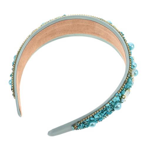 Didiseaon Strass-haarschmuck Gepolstert Türkisfarbenes Stirnband Für Damen Handgefertigt Mit Strasssteinen Kopfschmuck Für Alltag Und Partys von Didiseaon