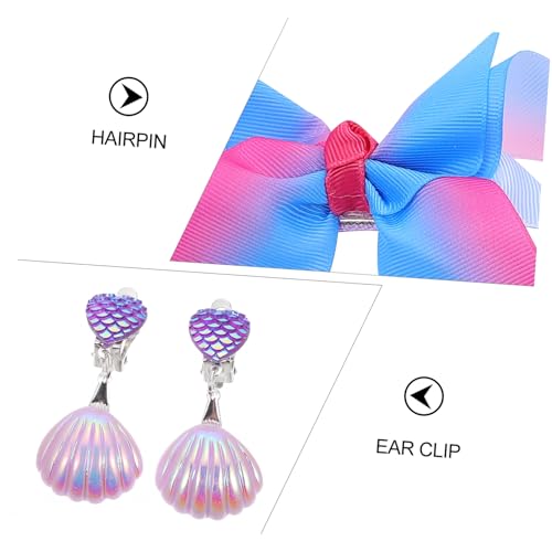 Didiseaon Meerjungfrau Schmuckset für Mädchen Set mit Verstellbarem Ring Armband Ohrclip und Halskette Kinderschmuck für Party und Alltag von Didiseaon