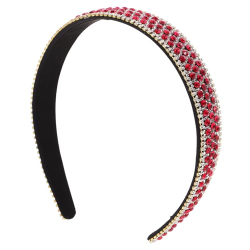 Didiseaon Strass-Stirnband hair toppers for women rotes haarband Haarbänder für Mädchen breite Haarbänder für Damen Haargummi Tiara dekorative Stirnbänder Strass-Stirnbänder von Didiseaon