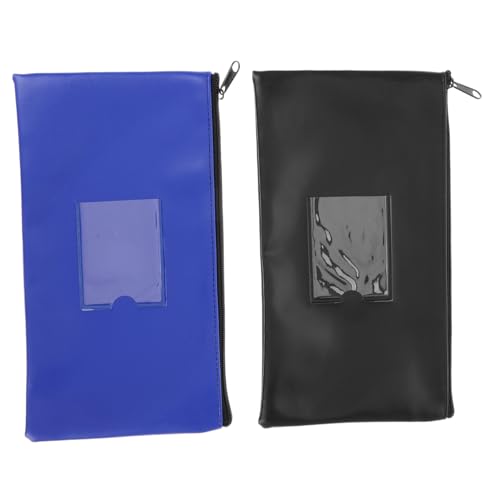 Didiseaon PU Leder Geldtasche mit Reißverschluss Banktasche mit Transparentem Fenster Robuste Dokumenten und Geldscheintasche für Damen Vielseitige Aufbewahrung von Bargeld Münzen von Didiseaon