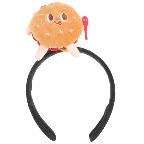 Didiseaon Pommes-frites-stirnband Cheeseburger-hut Cartoon-stirnbänder Cartoon-kopfbedeckung Lebensmittel-stirnband Hot-dog-hut Neuheit-stirnbänder Stoff Damen Erwachsener Ausgabekarte von Didiseaon