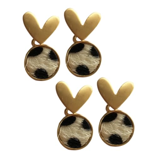 Didiseaon Silberohrringe Herzförmig Kleine Kuhmuster Modeschmuck Ohrstecker Damen Alltag Party Geschenk von Didiseaon