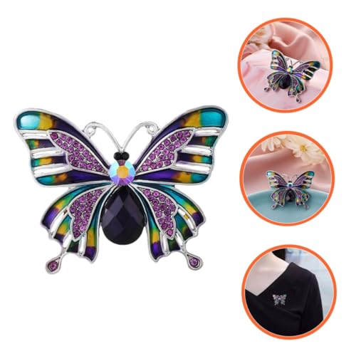 Didiseaon Strasssteine Schmetterling Brosche Eleganter Modeschmuck für Hochzeit Party Kleidungszubehör Damen Corsage Broschen Clip für Tücher und Anstecknadeln von Didiseaon