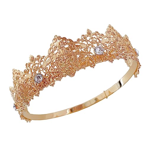Didiseaon Tiara Braut Kopfbedeckung Kronendekor Haardekoration Krone für Krönungskrone Krone für Mädchen Prom King Crown Brautkrone Kronenhaarkranz Brautkopfbedeckung Strasssteine von Didiseaon