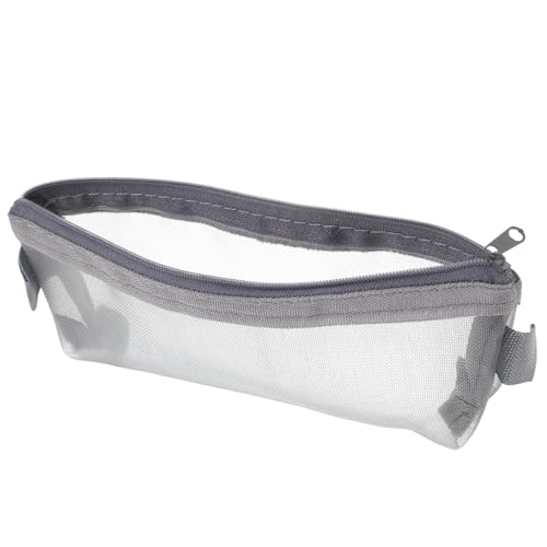 Didiseaon Tragbare Stationäre Tasche Für Federmäppchen Groß Große Schreibwarentasche Mesh-federmäppchen Durchsichtige Bleistifttasche Großes Federmäppchen Bleistiftbeutel-ästhetik Grey Nylon von Didiseaon
