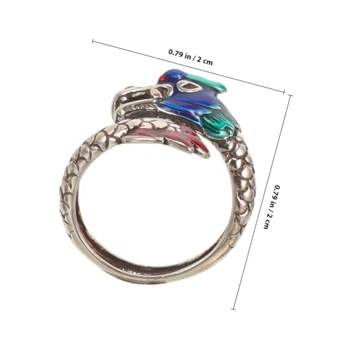 Didiseaon Verstellbarer Drachenring Damen Schmuck Offener Fingerring mit Emaille Retro Minimalistischer Stil für Alltag und Festliche Anlässe von Didiseaon
