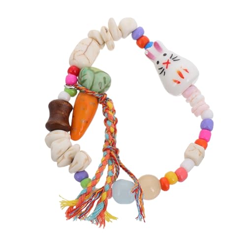 Didiseaon Verstellbares Osterarmband mit Süßem Hasen Karotten anhänger Buntes Elastisches Armband für Frauen und Charmantes Cartoon design für Feiertagsfeiern und Geschenkideen von Didiseaon