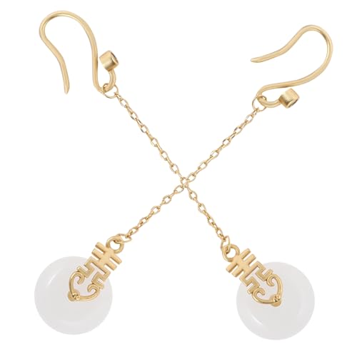 Didiseaon Vintage Jade Ohrringe Damen Baumelnde Ohrhänger aus Langlebigem Material Sicher und Hautfreundlich Einfache Handhabung Oxidationsbeständig für Hochzeit und Alltagsschmuck von Didiseaon