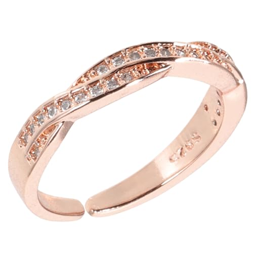 Didiseaon Zirconia Damenring Verstellbarer Offener Ring Roségold Modischer Schmuck für Frauen für Alltag Partys und Besondere Anlässe Verarbeitung mit Funkelndem Zircon von Didiseaon