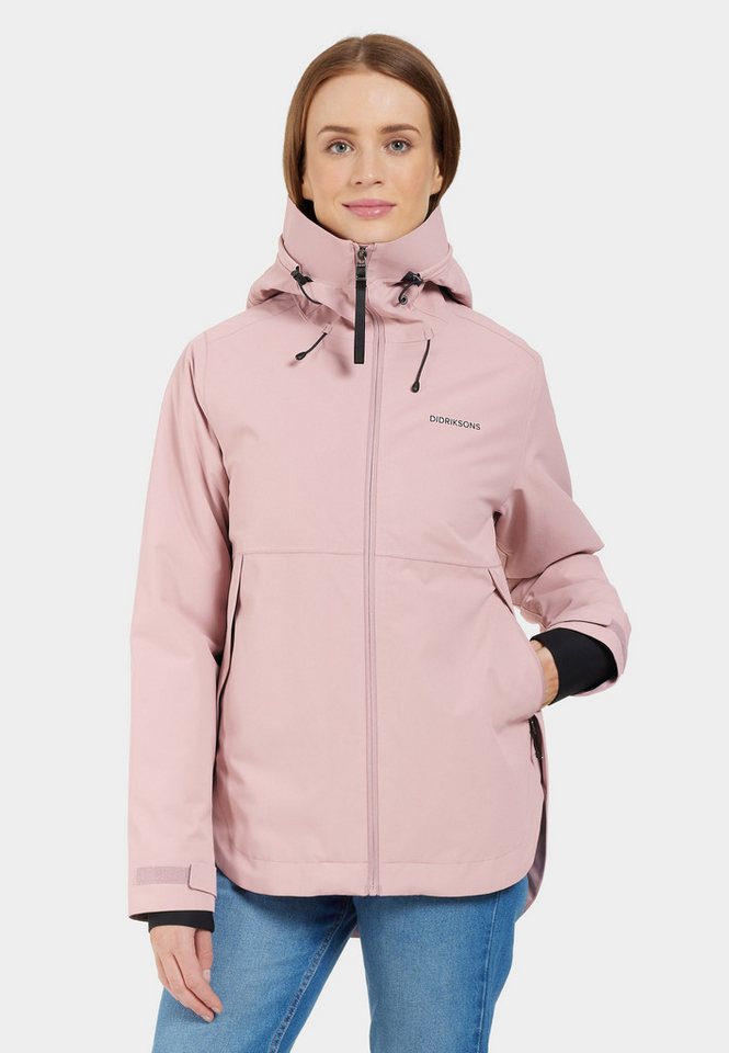 Didriksons Outdoorjacke Damen Winterjacke wasserdicht winddicht atmungsaktiv Kapuze JENNIE 2-Wege-Reißverschluss, Reflektierender Logo-Druck, Verstellbare Kapuze von Didriksons