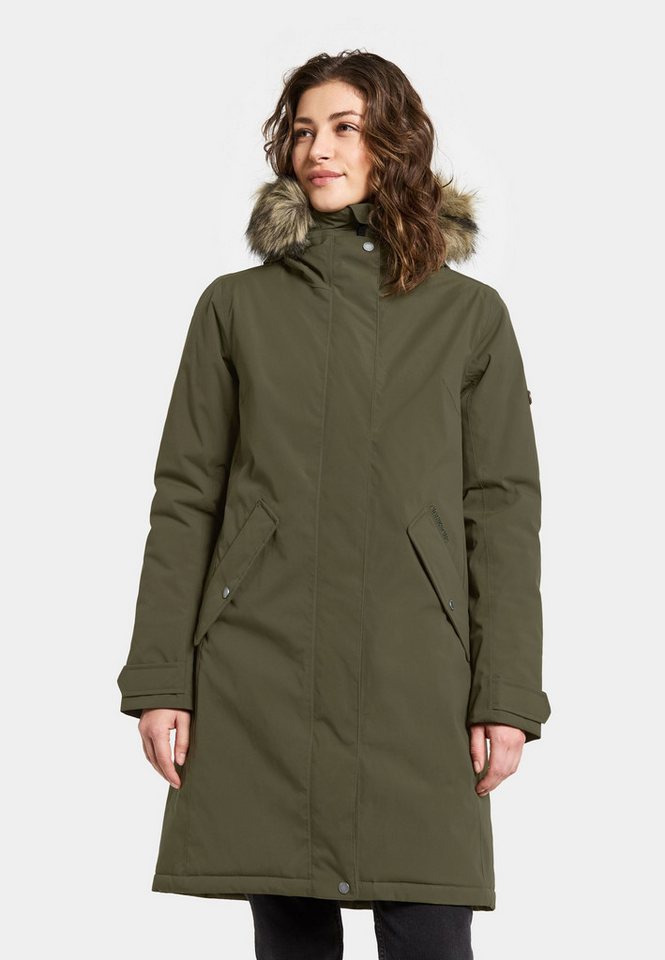 Didriksons Winterjacke Damen Wintermantel Kapuze aus Kunstfell ERNA von Didriksons