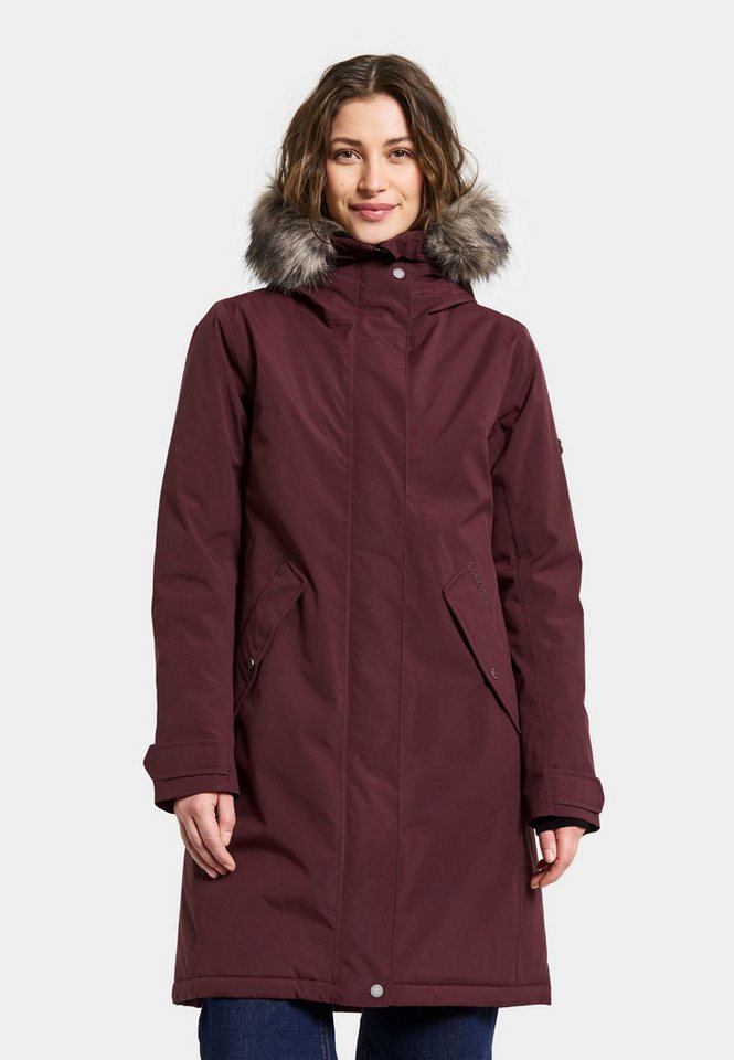 Didriksons Winterjacke Damen Wintermantel Kapuze aus Kunstfell ERNA von Didriksons