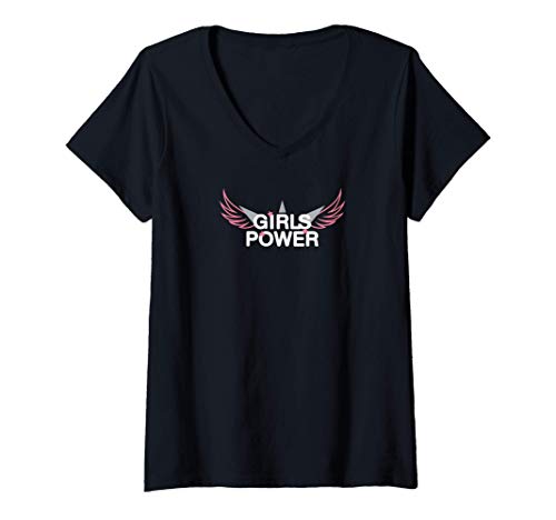 Damen Girls Power. Für mutige, starke und mächtige Mädchen T-Shirt mit V-Ausschnitt von Die Ära der Frauen