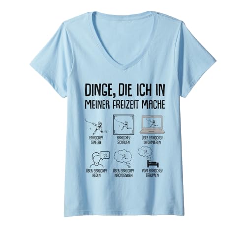 Damen Eishockey Dinge die ich in meiner Freizeit mache Kinder T-Shirt mit V-Ausschnitt Damen Eishockey Dinge die ich in meiner Freizeit mache Kinder T-Shirt mit V-Ausschnitt von Die Besten Eishockey & Wintersport Geschenkideen