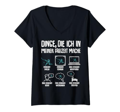 Damen Eishockey Dinge die ich in meiner Freizeit mache Kinder T-Shirt mit V-Ausschnitt Damen Eishockey Dinge die ich in meiner Freizeit mache Kinder T-Shirt mit V-Ausschnitt von Die Besten Eishockey & Wintersport Geschenkideen