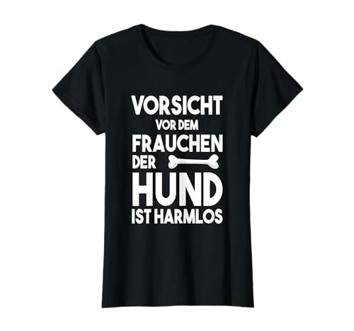 Damen Vorsicht Vor Dem Frauchen Der Hund Ist Harmlos Gassi T-Shirt Damen Vorsicht Vor Dem Frauchen Der Hund Ist Harmlos Gassi T-Shirt von Die Besten Frauen Gassi Gehen Spruch Geschenke
