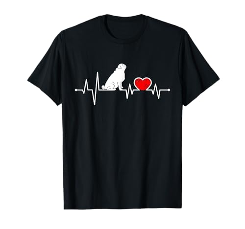 MOPS Hund Herzschlag Pug Liebe Dog Frauen Frequenz EKG T-Shirt MOPS Hund Herzschlag Pug Liebe Dog Frauen Frequenz EKG T-Shirt von Die Besten Mops & Pug Motiv Geschenkideen