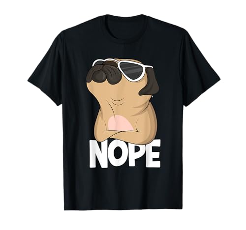 Mops Hund Nope Hundeliebhaber Pug Damen Kinder Geschenk T-Shirt von Die Besten Mops & Pug Motiv Geschenkideen