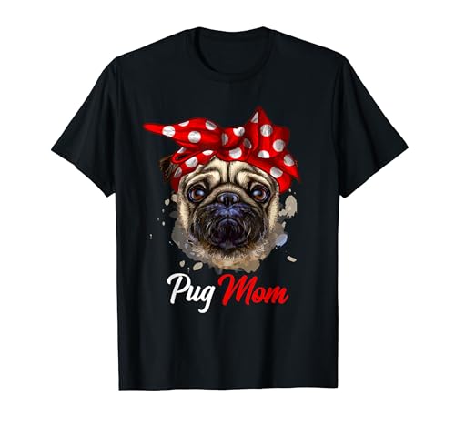 Mops Mama Pug Mom Hund Frauchen Muttertag Geschenk T-Shirt von Die Besten Mops & Pug Motiv Geschenkideen